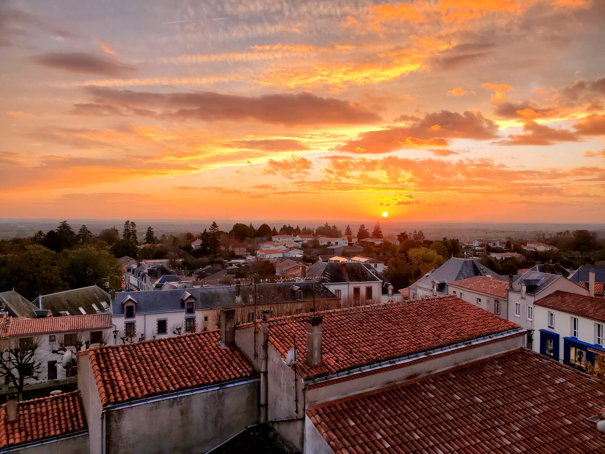 Sunset over Pouzauges